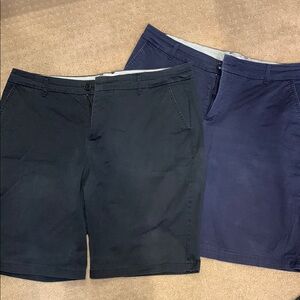 Croft & Barrow Flat Front Shorts Black and Blue- set of 2